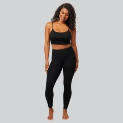Hanes EcoSmart Women's High-Waist Cotton Blend Shaping Leggings - Black
