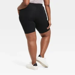 Women's High-Waisted Bike Shorts - Ava & Viv™ Black