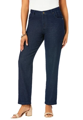 Jessica London Women’s Plus Size Tall Classic Cotton Denim Straight Jeans - Image 7