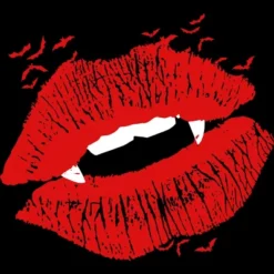 Junior's Design By Humans Vampire Kiss By Clingcling T-Shirt