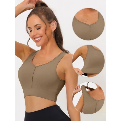 Allegra K Women's High Impact Workout Wirefree With Padded Sports Bra - Image 2