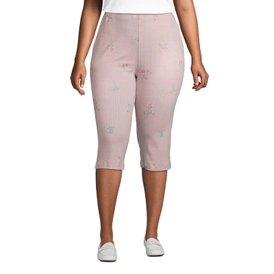 Lands' End Women's Sport Knit High Rise Elastic Waist Pull On Capri Pants - Image 4