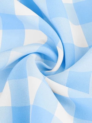 Allegra K Women's Casual Smocked Front Tie Back Checks Gingham Midi Dresses - Image 3