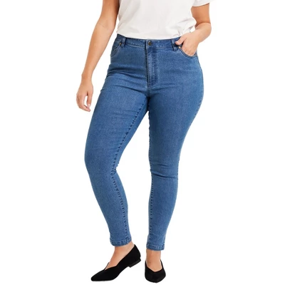 June + Vie By Roaman's Women’s Plus Size Curvie Fit Skinny Jeans - Image 4