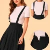 Allegra K Women's Suspender Skirt Elastic Waist A-Line Bubble Skirt