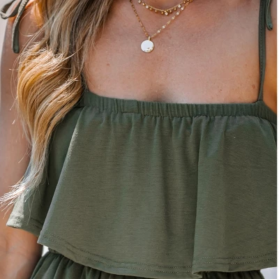 Women's Foldover Tie Strap Jumpsuit - Cupshe