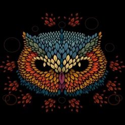 Junior's Design By Humans Owl Face By LetterQ T-Shirt