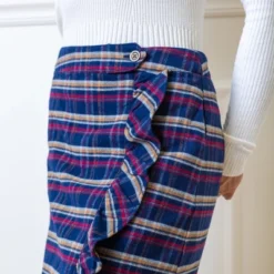 Hope & Henry Womens' Flannel Ruffle Skirt