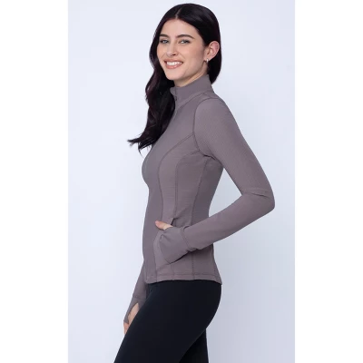 90 Degree By Reflex Interlink Ribbed Princess Seam Performance Jacket - Image 3