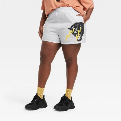 Women's Philadelphia Printworks Panther Graphic Shorts - Heathered Gray - Image 4