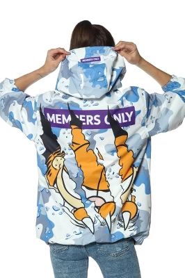 Members Only - Women's Garfield Windbreaker Oversized Jacket - Blue - Image 4