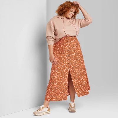 Women's Button-Front Printed Midi Skirt - Wild Fable™ - Image 5