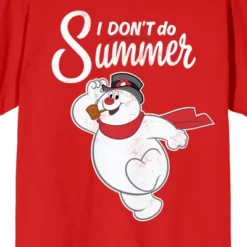 Frosty The Snowman "I Don't Do Summer" Women's Red Graphic Tee
