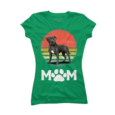 Junior's Design By Humans Mother's Day Pittie Mom Pitbull Dog Lovers By JorgeLopez T-Shirt - Image 6