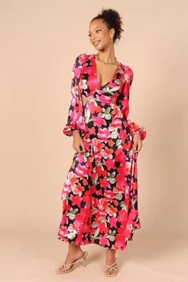 Petal And Pup Womens Teena Puff Sleeve Cutout Midi Dress - Image 6