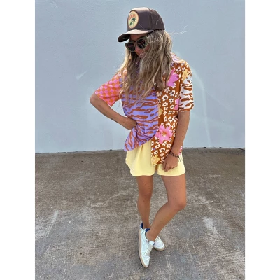 Women's Ascot + Hart Graphic Pull-On Shorts - Yellow - Image 2