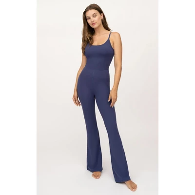 Yogalicious Womens Lux Scarlett Flare Jumpsuit With Built-In Bra - Image 6