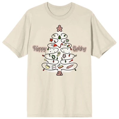 Bioworld Christmas Shapes Happy Baking Crew Neck Short Sleeve Women's Natural T-shirt - Image 8