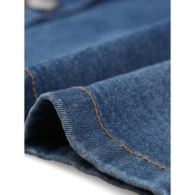 Agnes Orinda Women's Plus Size Suspender Adjustable Strap Cross Back Mini A-Line Denim Skirts - Image 4