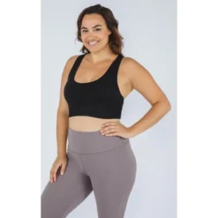 90 Degree By Reflex Womens Plus Seamless Crisscross Back Sports Bra