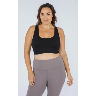 90 Degree By Reflex Womens Plus Seamless Crisscross Back Sports Bra - Image 3