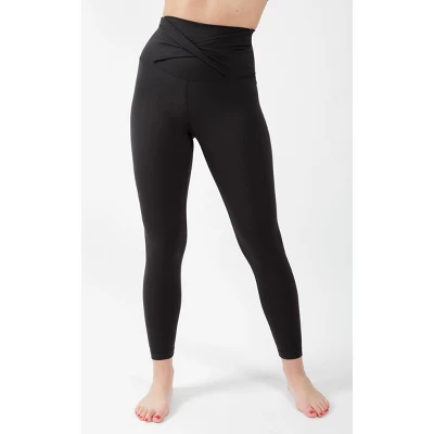 Yogalicious - Women's Lux Super High Rise Ankle Leggings With Elastic Free Criss Cross Waistband