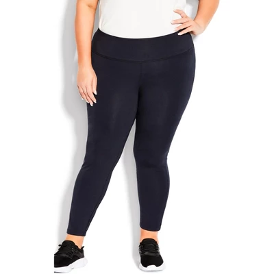 Women's Plus Size Pima High Rise Legging Navy - Average | AVENUE LEISURE - Image 8