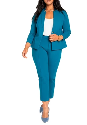 ELOQUII Women’s Plus Size Petite The Ultimate Stretch Suit Pintuck Pant