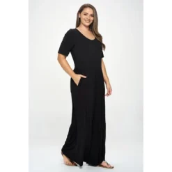 WEST K Women's Jana Plus Size Short Sleeve Knit Jumpsuit