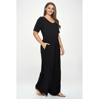 WEST K Women's Jana Plus Size Short Sleeve Knit Jumpsuit