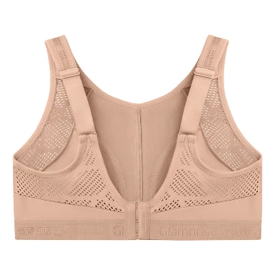 Glamorise Womens No-Sweat Mesh Sports Wirefree Bra 1068 Café - Image 4