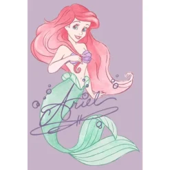 Junior's The Little Mermaid Ariel Watercolor SignatureCrop T-Shirt