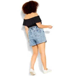Women's Plus Size Denim Lounge Short - Vintage Wash | CITY CHIC