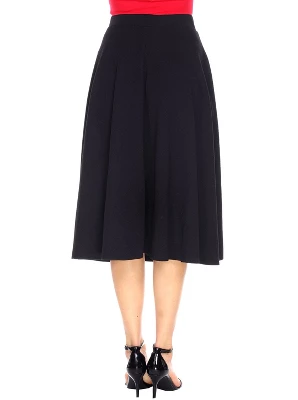 Women's Flared Midi Skirt With Pockets - White Mark - Image 2