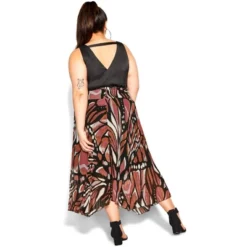 Women's Plus Size Sabrina Print Skirt - Mocha | CITY CHIC