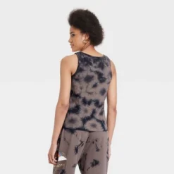 Women's Afro Unicorn Graphic Tank Top - Brown Tie-Dye