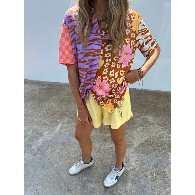 Women's Ascot + Hart Graphic Pull-On Shorts - Yellow - Image 7