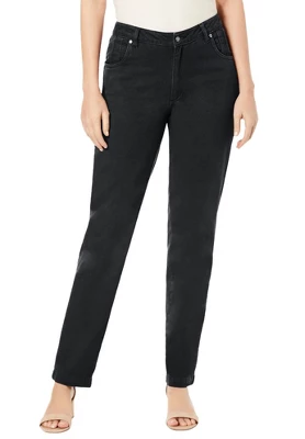 Jessica London Women’s Plus Size Tall Classic Cotton Denim Straight Jeans - Image 4