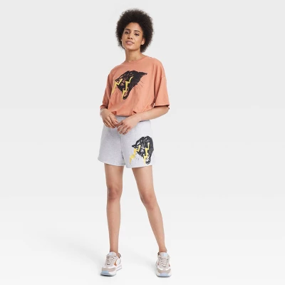 Women's Philadelphia Printworks Panther Graphic Shorts - Heathered Gray - Image 2