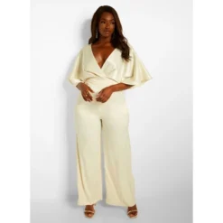 Rebdolls Women's Desiree Satin Duster Sleeve Jumpsuit