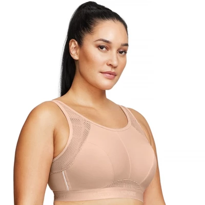 Glamorise Womens No-Sweat Mesh Sports Wirefree Bra 1068 Café - Image 2