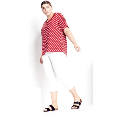 Women's Plus Size Blake Crop Pant - White | REFINITY - Image 3