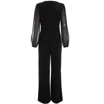 QUIZ Womens Chiffon Buckle Palazzo Jumpsuit - Image 2