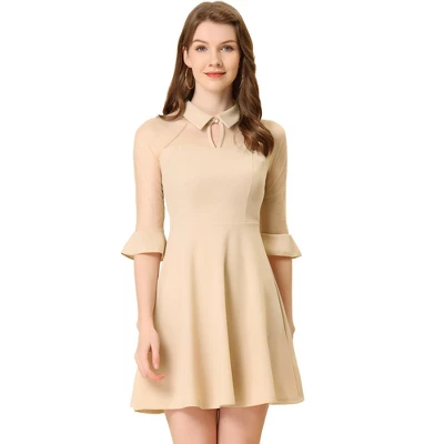 Allegra K Women's Keyhole Mesh Sheer Half Sleeve Retro Gothic Cocktail Party Vintage Dress - Image 9