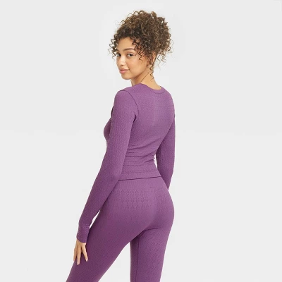 Women's Textured Seamless Long Sleeve Top - JoyLab™