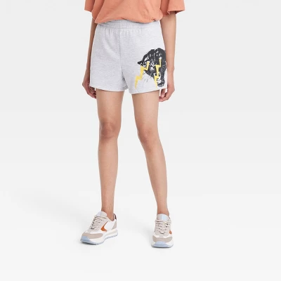 Women's Philadelphia Printworks Panther Graphic Shorts - Heathered Gray - Image 3