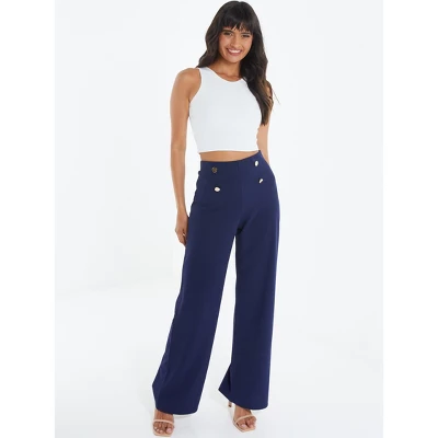QUIZ Women's 4 Button Palazzo Pant - Image 3