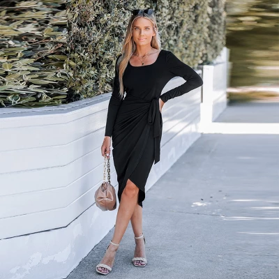 Women's Onyx Belted Wrap Midi Dress - Cupshe - Image 4