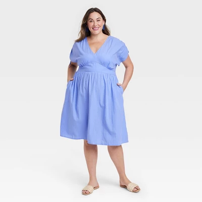 Women's Dolman Short Sleeve Midi Dress - Ava & Viv™ - Image 3