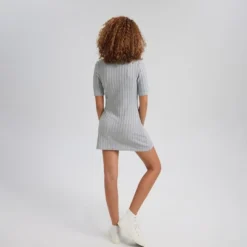 Women's Short Sleeve Collared Shirt Dress